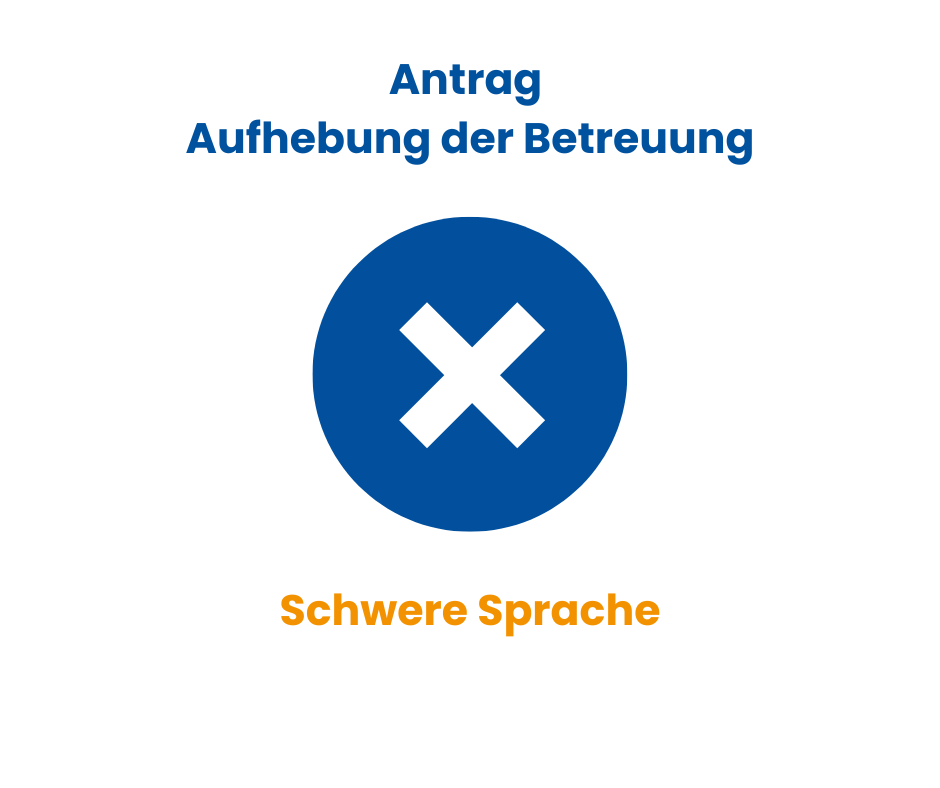 Mit diesem Formular kannst du einen Antrag stellen: die bestehende rechtliche Betreuung soll aufgehoben werden. Es richtet sich an Personen, die die Formulierungen in Gesetzes·sprache lesen möchten. Das Formular enthält Hinweise auf die entsprechenden Rechts·grundlagen.